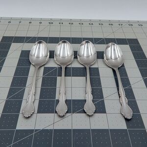 Oneida DOVER Table Place Spoons Heirloom Cube Stainless Flatware Glossy S/4